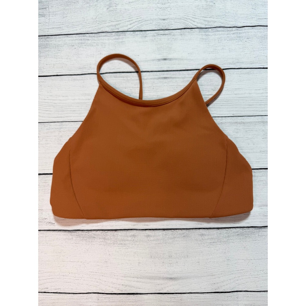 Lululemon Inner Glow Bra Ribbed Light support Sz 6 Dusty Orange Yoga Sport